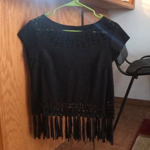 Black top with fringes